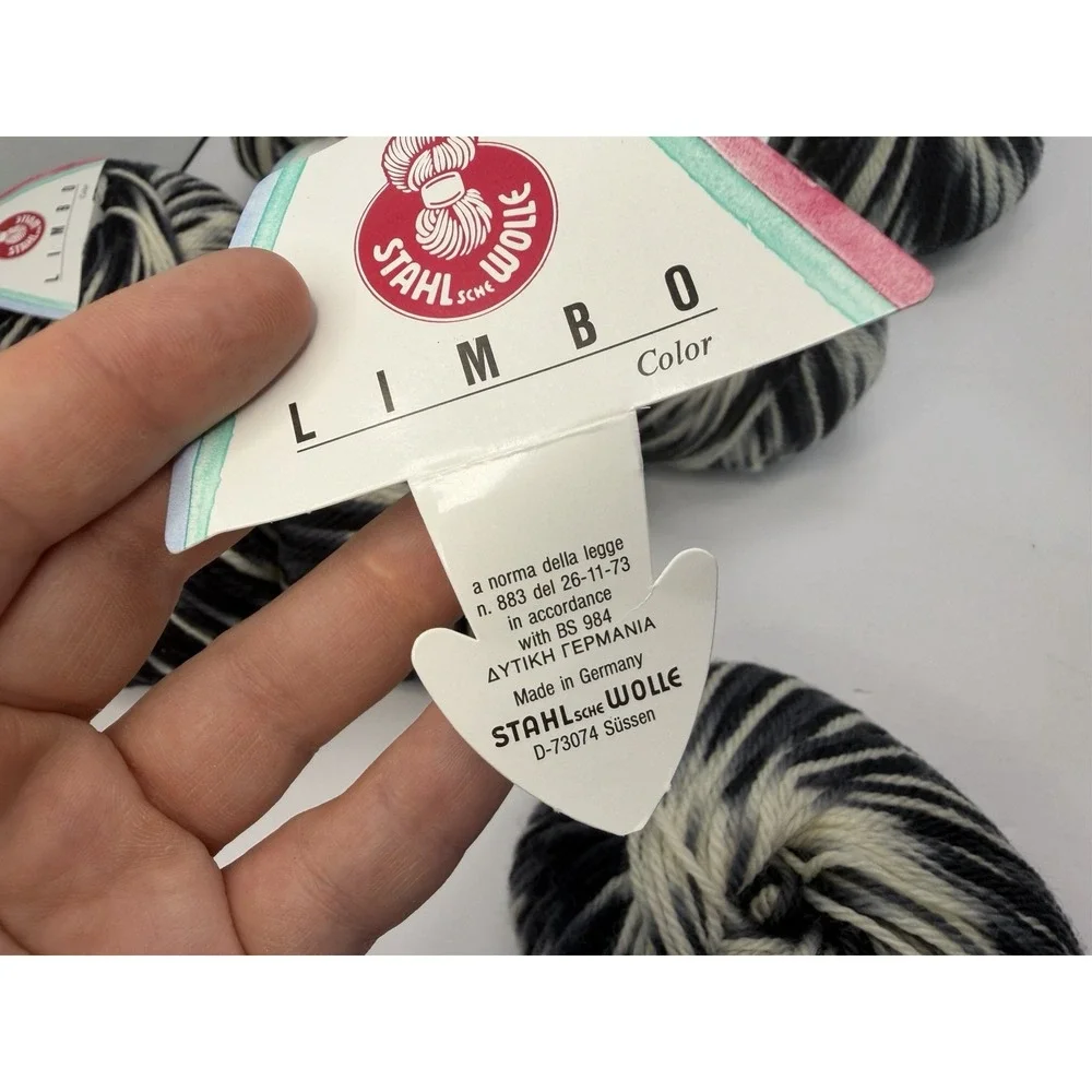Stahl Wolle Limbo Yarn Lot Of 9 100%‎ Virgin Wool Ombre Black Grey Cream